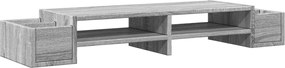 vidaXL Βάση Οθόνης με Αποθ. Γκρι Sonoma 100x27x15 εκ. Επεξεργ. Ξύλο