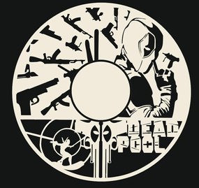 Intra απο ξύλο plywood 3mm-4mm πάχος - Ρολόι τοίχου Deadpool Δίασταση 30x30 cm Intraeaxys-eo20xem7