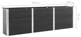 Ζαρντινιέρα Υπερυψωμένη Γκρι 300 x 100 x 91 εκ. από WPC - Γκρι