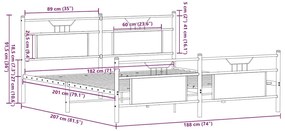 ΣΚΕΛΕΤΟΣ ΚΡΕΒ. ΧΩΡΙΣ ΣΤΡΩΜΑ ΚΑΠΝΙΣΤΗ ΔΡΥΣ 180X200 ΕΚ. ΜΕΤΑΛΛΙΚΟ 3325093