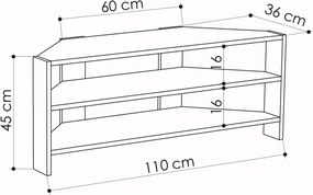 Έπιπλο Τηλεόρασης Λευκό PRONA 110x36x45