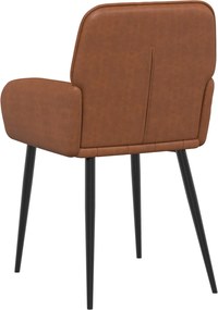 vidaXL Καρέκλες φαγητού 4 pcs Τεχνητό Δέρμα Καφέ 57 x 50 x 85 εκ.