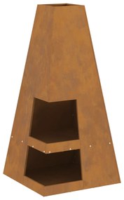 vidaXL Φλόγιστρο με Αποθήκευση Ξύλων 50x50x100 εκ. Ανθεκτικός Χάλυβας