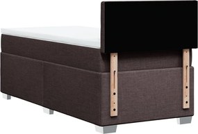 vidaXL Κρεβάτι Boxspring με Στρώμα Σκούρο Καφέ 80x200 εκ. Υφασμάτινο