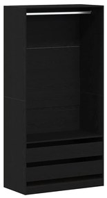 vidaXL Ντουλάπι Μαύρη δρυς 100 x 50 x 200 εκ. Επεξεργασμένο ξύλο