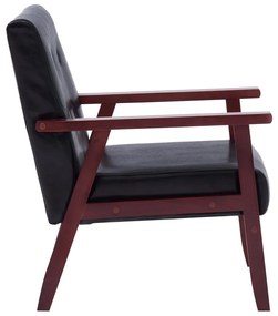 vidaXL Πολυθρόνα Μαύρη από Συνθετικό Δέρμα