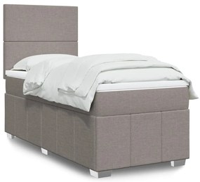 vidaXL Κρεβάτι Boxspring με Στρώμα Taupe 80x200 εκ. Υφασμάτινο