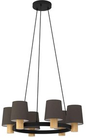 Φωτιστικό Οροφής Edale 43781 Φ70x110cm 6xΕ27 40W Multi Eglo Steel,Fabric,Wood