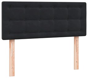 Box Spring Κρεβάτι με στρώμα Μαύρο 120x220 cm Βελούδινο - Μαύρο