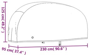 Κουκούλα Μηχανής Μαύρη 230x95x125 εκ. Ύφασμα Oxford 210D