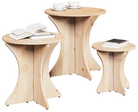 vidaXL Τραπεζάκι σαλονιού 3 pcs Φυσικό 46 x 46 x 47 εκ.