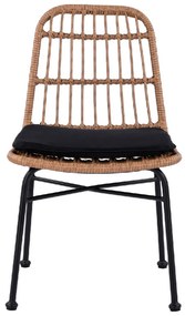 ΚΑΡΕΚΛΑ ΚΗΠΟΥ ARTELIBRE AFRANIUS ΦΥΣΙΚΟ/ΜΑΥΡΟ RATTAN/ΜΕΤΑΛΛΟ 47X50X85CM