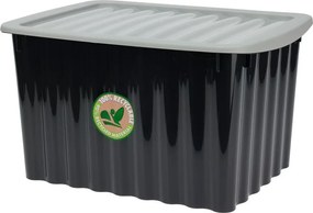 Κουτί αποθήκευσης με καπάκι μαύρο Y35x60x40εκ.