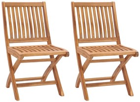 vidaXL Καρέκλες Κήπου Πτυσσόμενες 2 τεμ. από Μασίφ Ξύλο Teak