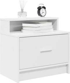 vidaXL Κομοδίνο με συρτάρι Λευκό 51x31x47 cm