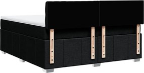 vidaXL Κρεβάτι Boxspring με Στρώμα Μαύρο 180x200 εκ. Υφασμάτινο