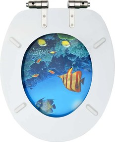 vidaXL Καλύμματα Λεκάνης με Soft Close 2 τεμ. Σχέδιο Βαθιά Θάλασσα MDF