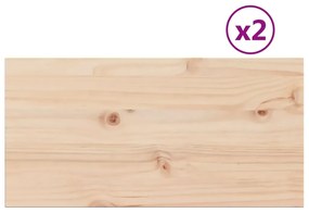 Επιφάνειες Τραπεζιού Ορθογώνιες 2 τεμ. 70x35x2,5 εκ Μασίφ Πεύκο - Καφέ
