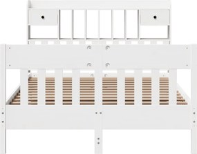 vidaXL Σκελετός Κρεβ. Χωρίς Στρώμα Λευκό 140x190 εκ Μασίφ Πεύκο