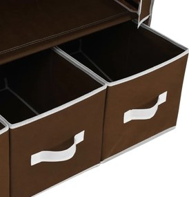 vidaXL Ντουλάπα Καφέ 87x49x159 εκ. Ύφασμα