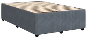 vidaXL Κρεβάτι Boxspring με Στρώμα Σκούρο Γκρι 120x200 εκ. Βελούδινο