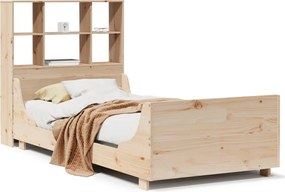 vidaXL Κρεβάτι Βιβλιοθήκη Χωρίς Στρώμα 90x200 εκ Μασίφ Ξύλο