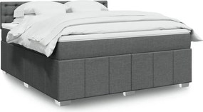 vidaXL Κρεβάτι Boxspring με Στρώμα Σκούρο Γκρι 180x200 εκ Υφασμάτιν