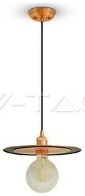 Κρεμαστό Φωτιστικό Μεταλλικός Δίσκος Rose Gold με ντουί Ε27 3751 VTAC-3751-Rose Gold 3751