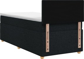 vidaXL Κρεβάτι box spring με στρώμα Μαύρο 90 x 190 cm Ύφασμα