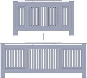 vidaXL Κάλυμμα Καλοριφέρ Γκρι 205 εκ. από MDF