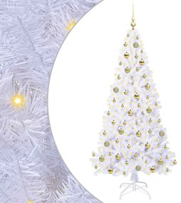 vidaXL Τεχνητό Χριστουγεννιάτικο Δέντρο Λευκό 180 cm PVC και Ατσάλι