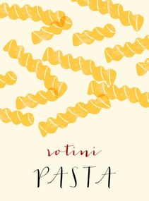 Εικονογράφηση Rotini Italian pasta. Rotini poster illustration., Alina Beketova