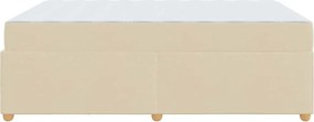 vidaXL Σκελετός Κρεβατιού με στρώμα Κρεμ 140 x 200 cm ύφασμα