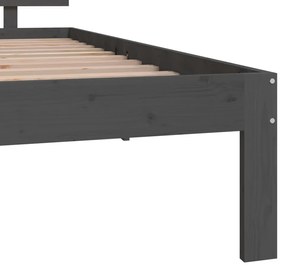 vidaXL Πλαίσιο Κρεβατιού Γκρι 90 x 190 εκ. από Μασίφ Ξύλο 3FT Single