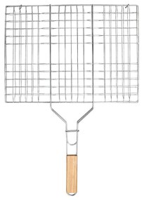 ESTIA ΣΧΑΡΑ ΨΗΣΙΜΑΤΟΣ BARBECUE ΜΕΤΑΛΛΙΚΗ 60x40cm ΜΕ ΞΥΛΙΝΗ ΛΑΒΗ