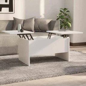 vidaXL Τραπεζάκι Σαλονιού Λευκό 80x50x42,5 εκ. Επεξεργασμένο Ξύλο