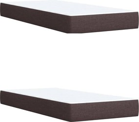 vidaXL Κρεβάτι Boxspring με Στρώμα Σκούρο Καφέ 200x200 εκ. Υφασμάτινο