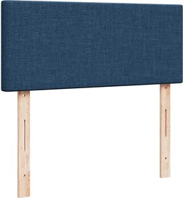 vidaXL Κρεβάτι Boxspring με Στρώμα Μπλε 120x200 εκ. Υφασμάτινο