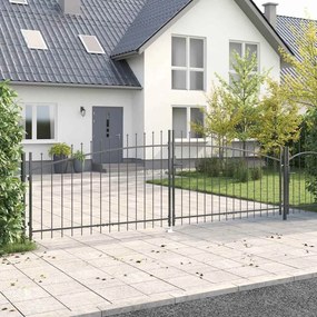 vidaXL Διπλή Πύλη WOERDEN 400 x 174,5 εκ. Ατσάλι Γκρι Κλειδώσιμο