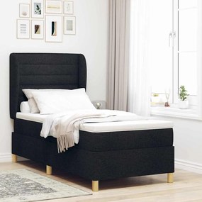 vidaXL Κρεβάτι με Στρώμα Μαύρο 80x200 cm Υφασμάτινο
