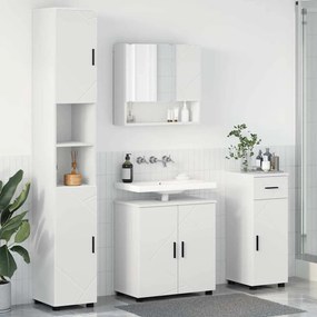 vidaXL Σετ Επίπλων Μπάνιου με συρτάρι 4 pcs Λευκό 61 x 35 x 64 εκ.