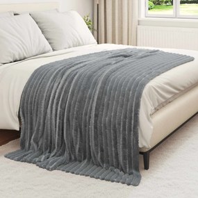 vidaXL Κουβέρτα Σκούρο Γκρι 200 x 150 cm Μαλλί