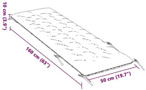 vidaXL Μαξιλάρι Ξαπλώστρας Μαύρο 160x50x10 εκ. Συνθετικό Καστόρι