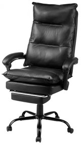 VEVOR Executive Office Chair High Back Chair with Footrest Lumbar Pillow Black