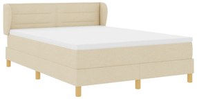 vidaXL Κρεβάτι με Σπαστό Στρώμα Κρεμ 140x200 εκ Υφάσματος