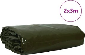 vidaXL Τέντα 650g / m² Λαδί 2 x 3 m Καμβάς με επικάλυψη PVC