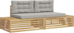vidaXL Σειρά Καναπέ Εξωτερικού Λευκό 230,5 x 83 x 73 εκ Πολυεστέρας