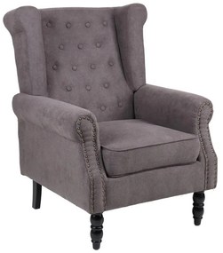 Πολυθρόνα Piore ανθρακί ύφασμα και πόδι rubberwood σε μαύρη απόχρωση 77x80x106εκ 77x80x106 εκ.