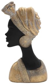 Διακοσμητική Φιγούρα African Lady 374-124-085 16x7x27cm Black-Gold Πολυρεσίνη