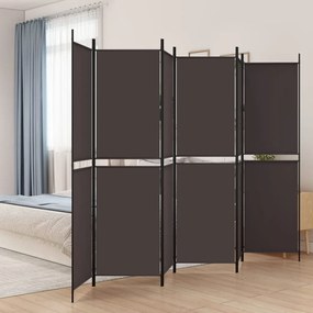 vidaXL Διαχωριστικό Δωματίου με 6 Πάνελ Καφέ 300x200 εκ. από Ύφασμα